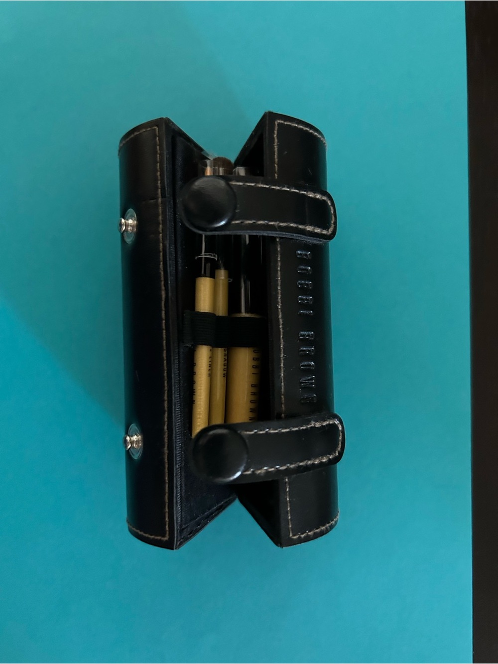 Bobbi Brown mini brush set with cylindrical case NWOT